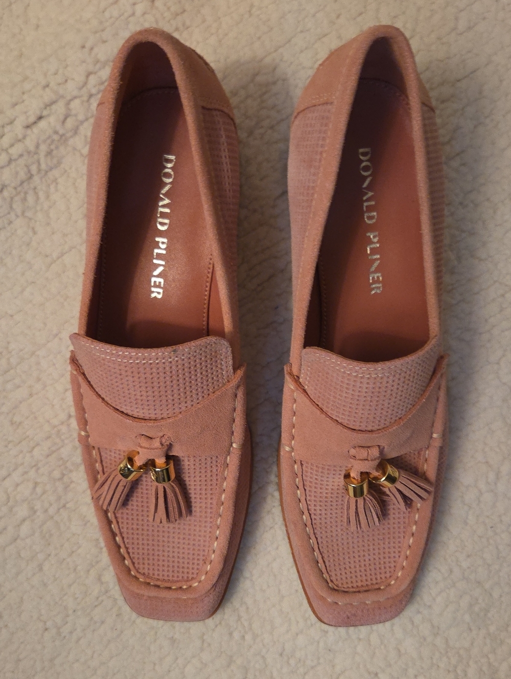 Donald J. Pliner Blush Pink Tassel Loafers